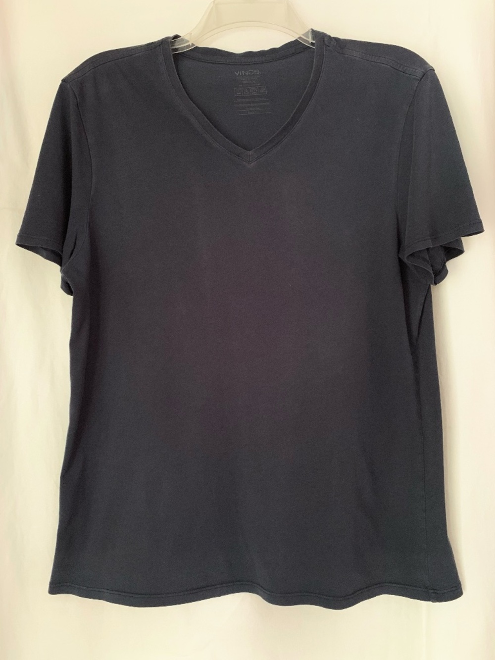Vince dark blue 'Essential Pima Cotton V-neck T-shirt'